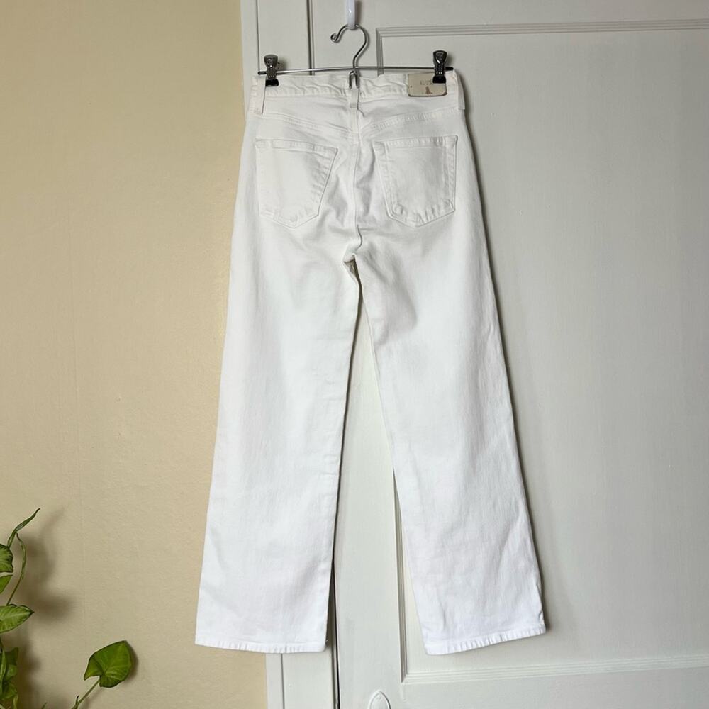 Edwin Marli Wide Leg High Rise Ankle Jeans In Eggshell - Picture 8 of 9